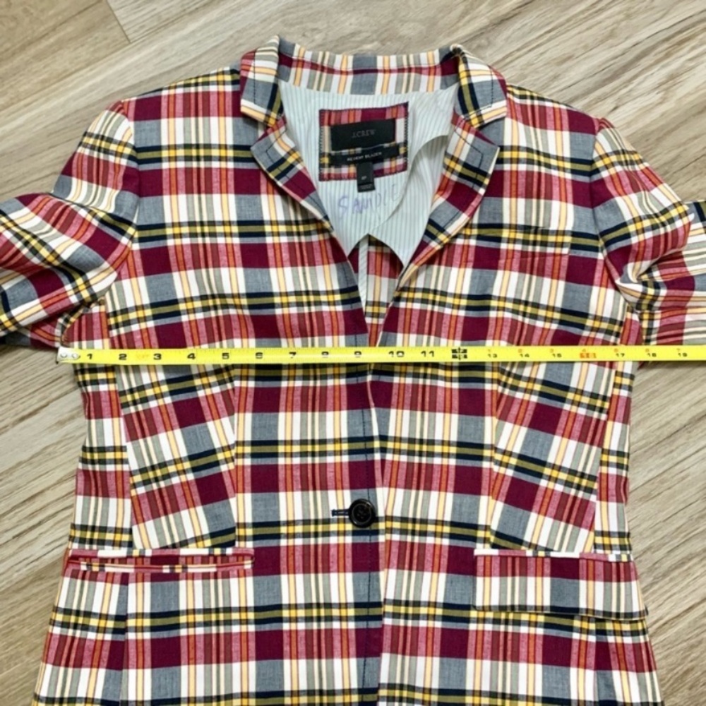 J Crew Regent Blazer - Vintage Plaid Print 8P - Picture 8 of 10